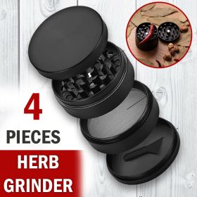 Herb Grinder 4-Piece Metal Small Hand Crusher Mill Magnetic Top Black US