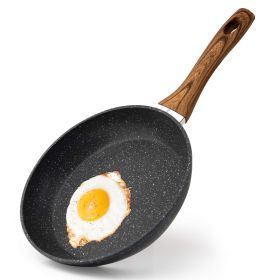 Egg Frying Pan Non Stick 20cm 8 Inch, Induction Wok For Steak Bacon Hot-Dog Burgers, Forged Aluminum Woks Nonstick Anti-Scratch Coating Anti-scalding